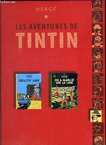 jaquette livre Les aventures de Tintin - Objectif Lune & On a marché sur la Lune