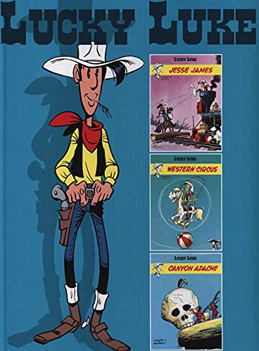 jaquette livre Lucky Luke  compil. 3 titres: Jesse James/ western circus/canyon apache