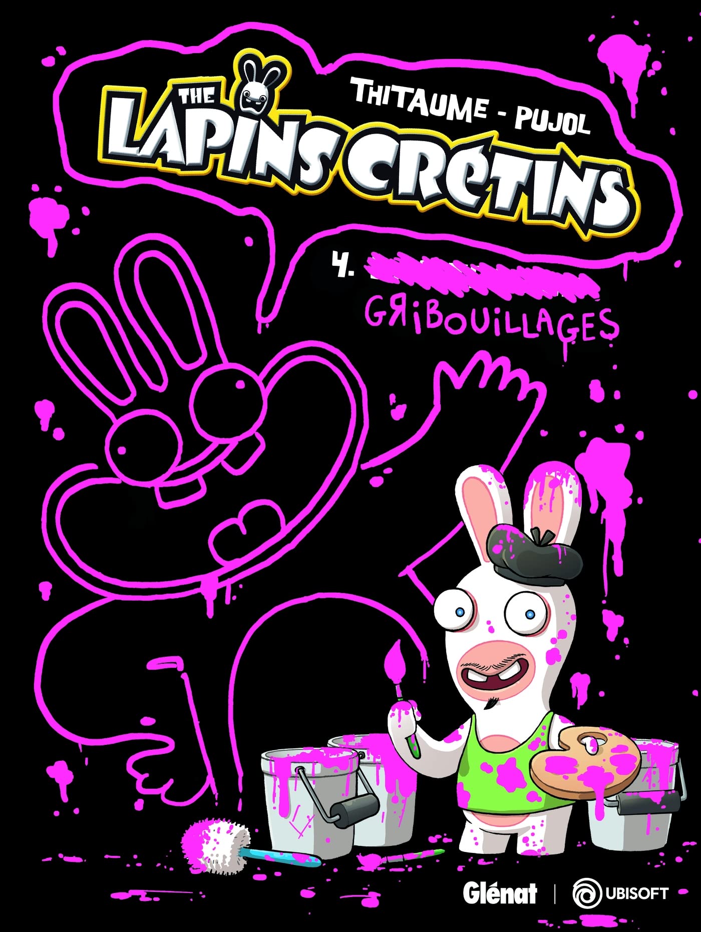 jaquette livre The lapins crétins, Tome 4 : Gribouillages