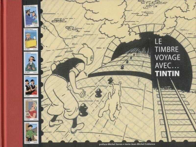 jaquette livre Le Timbre Voyage Avec - Tintin