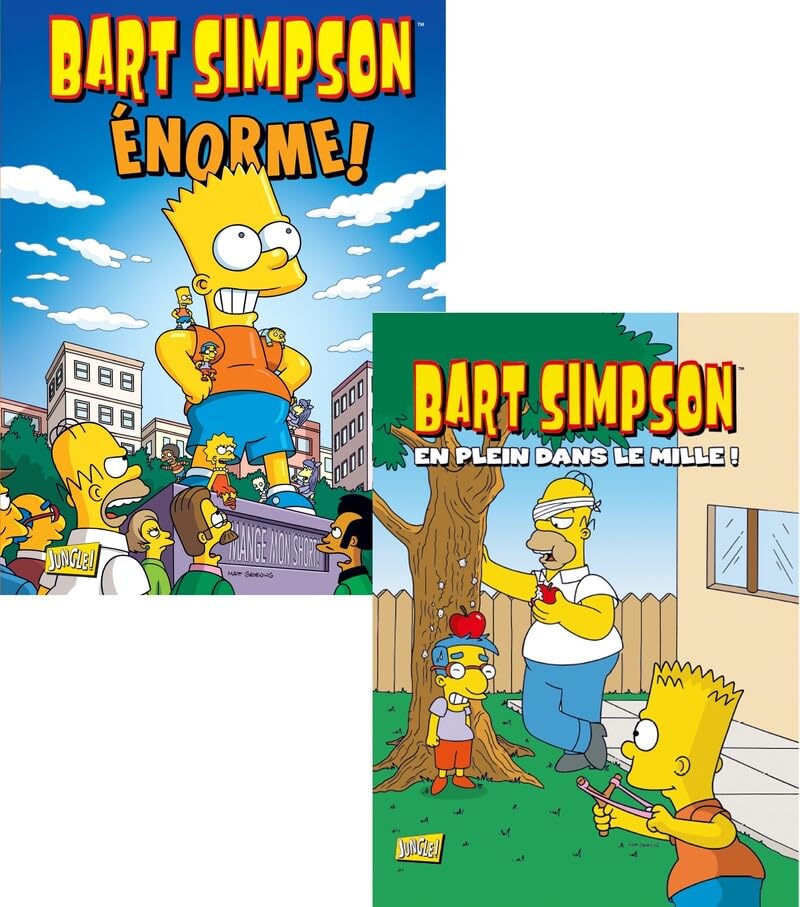 jaquette livre Bart Simpson - Pack 2 Volumes : Tome 8, Enorme ! Tome 13, En Plein Dans Le Mille !