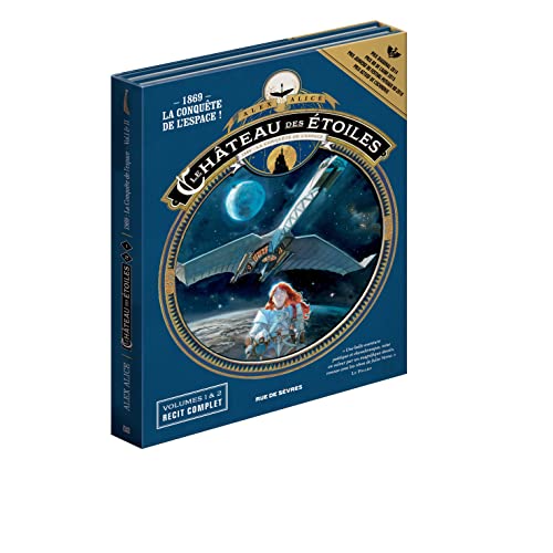 jaquette livre Le Château Des Étoiles Cycle 1 - Coffret En 2 Volumes - Tome 1, 1869 : La Conquête De L'espace, Première Partie - Tome 2, 1869 : La Conquête De L'espace, Seconde Partie - Avec Un Panorama De...