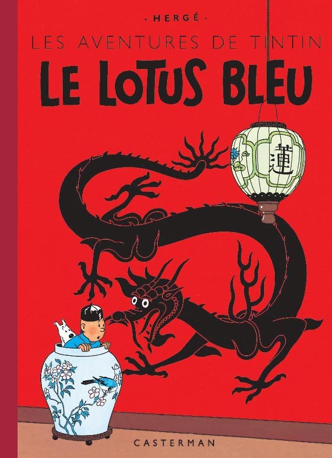 jaquette livre Les Aventures De Tintin - Le Lotus Bleu - Edition Fac-Similé En Couleurs