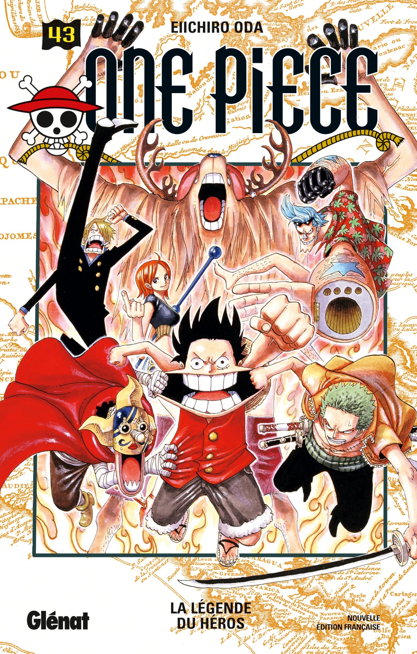 jaquette livre One Piece - Édition originale - Tome 43: La légende du héros