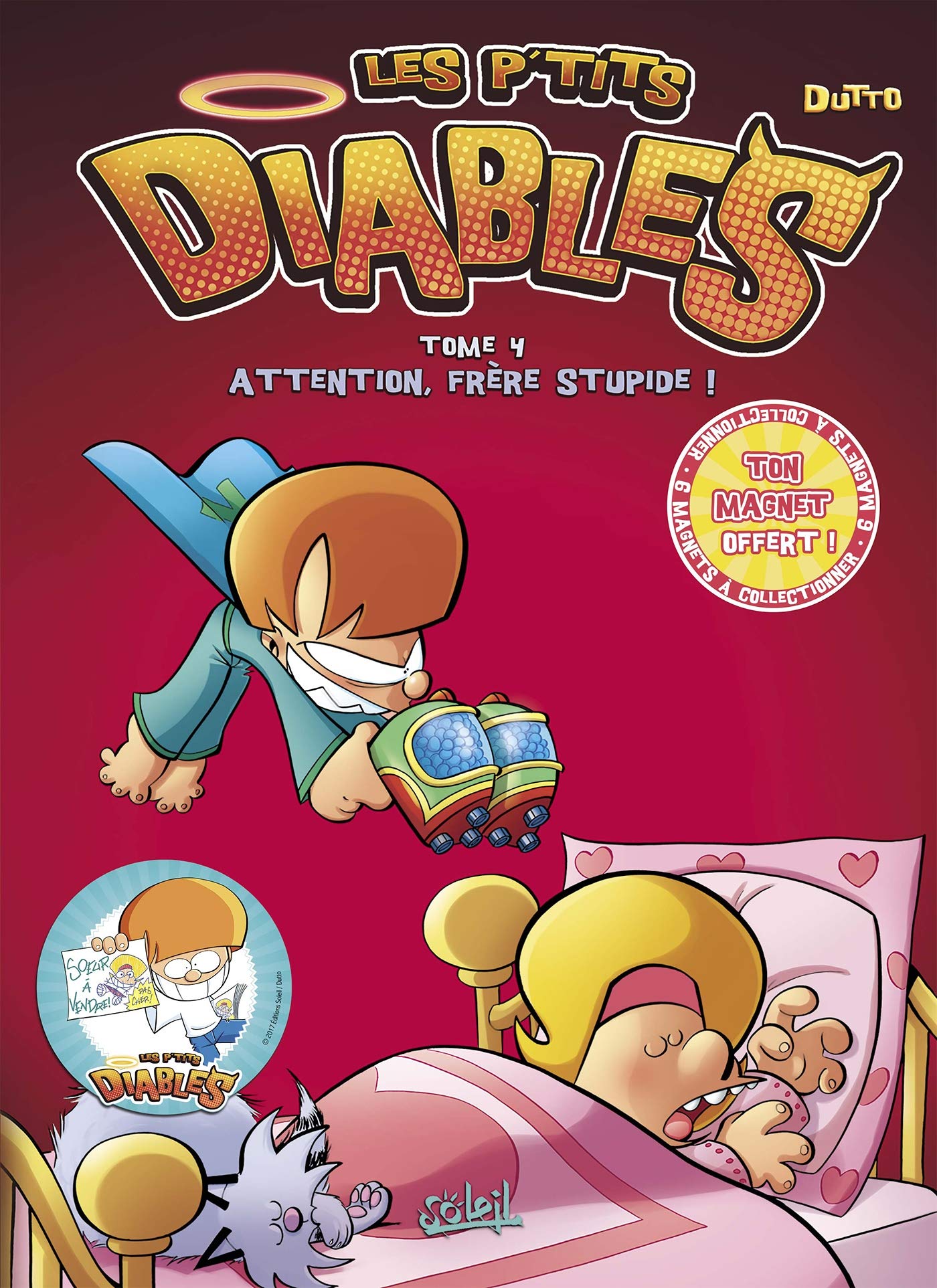 jaquette livre Les p'tits diables, Tome 4 : Attention, frère stupide !