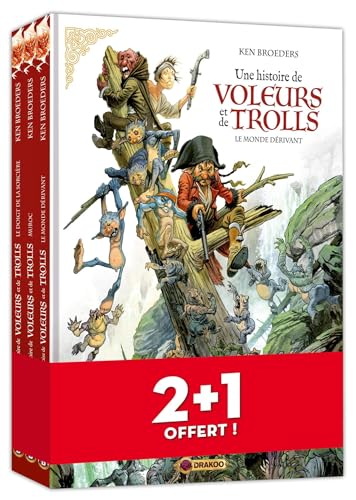 jaquette livre Une Histoire De Voleurs Et De Trolls Tomes 1 À 3 - Pack Promo En 3 Volumes Dont Un Offert : Le Monde Dérivant - Muroc - Le Doigt De La Sorcière