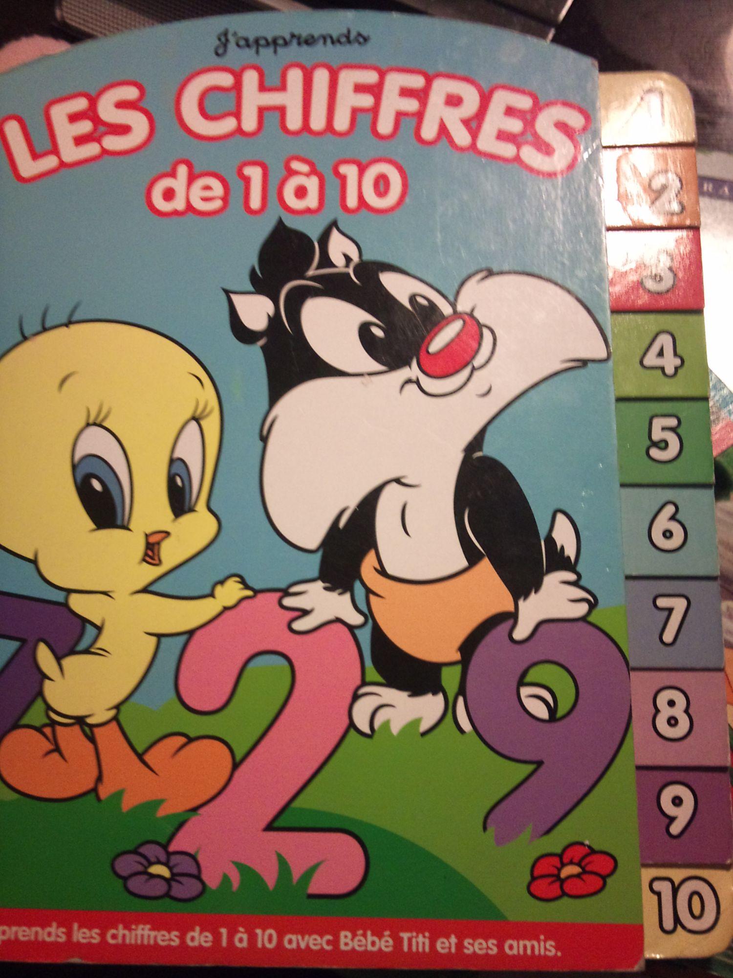 jaquette livre J'apprends les chiffres de  1 à 10 avec Bébé Titi et ses amis.
