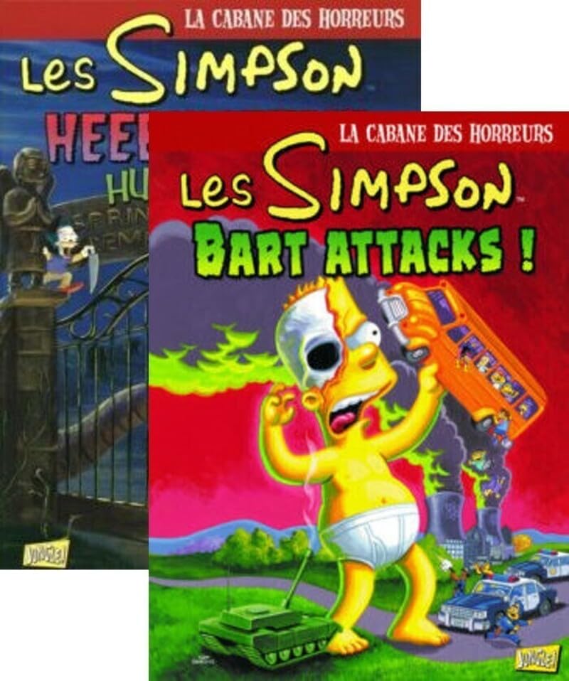 jaquette livre Les Simpson - La Cabane Des Horreurs - Pack En 2 Volumes : Tome 3, Heebie-Jeebie Hullabaloo - Tome 7, Bart Attacks ! - Dont 1 Tome Offert