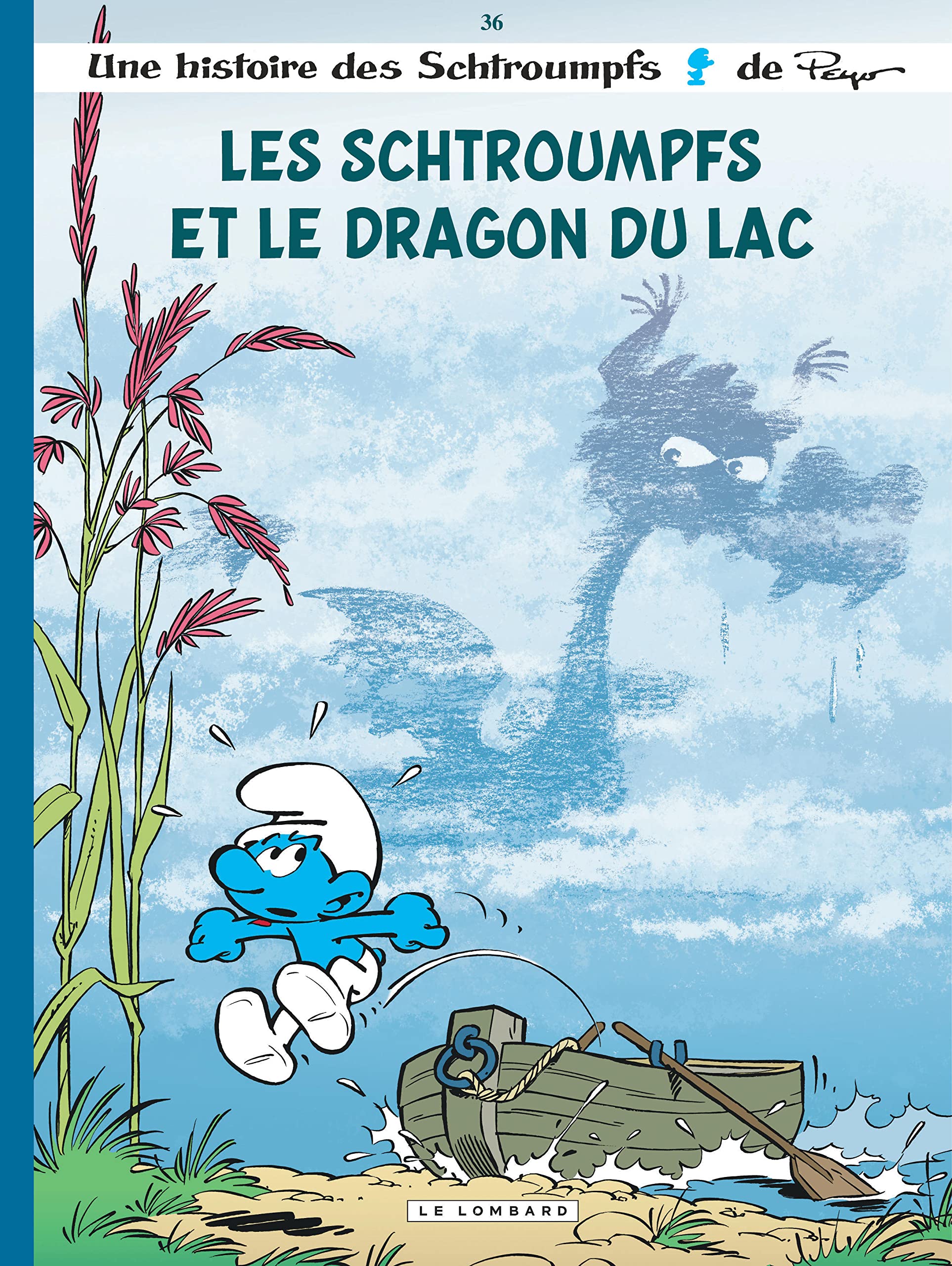 jaquette livre Les Schtroumpfs Lombard - tome 36 - Les Schtroumpfs et le dragon du lac