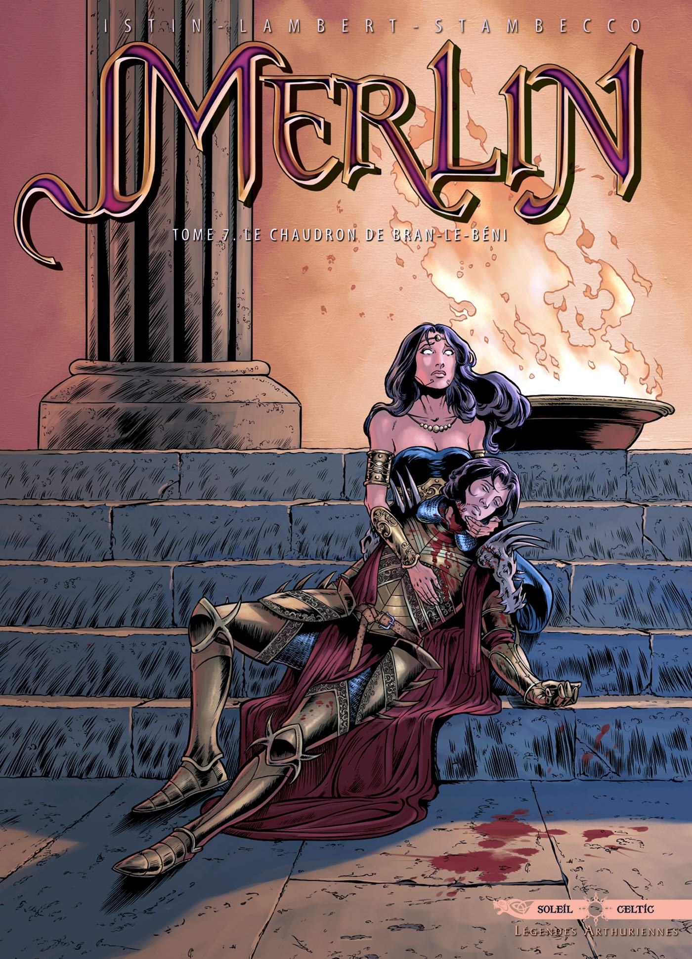 jaquette livre Merlin, tome 7 : Le chaudron de Bran-le-Béni