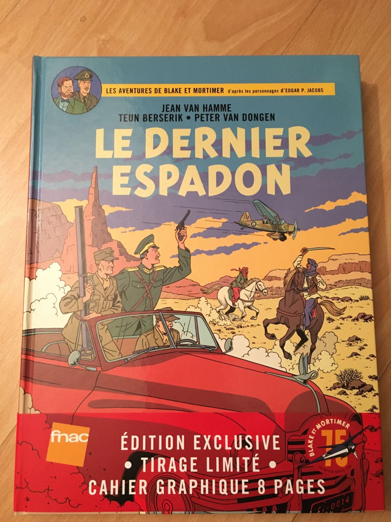 jaquette livre BLAKE ET MORTIMER Tome 28 Le dernier Espadon - Tirage Limité FNAC - EO