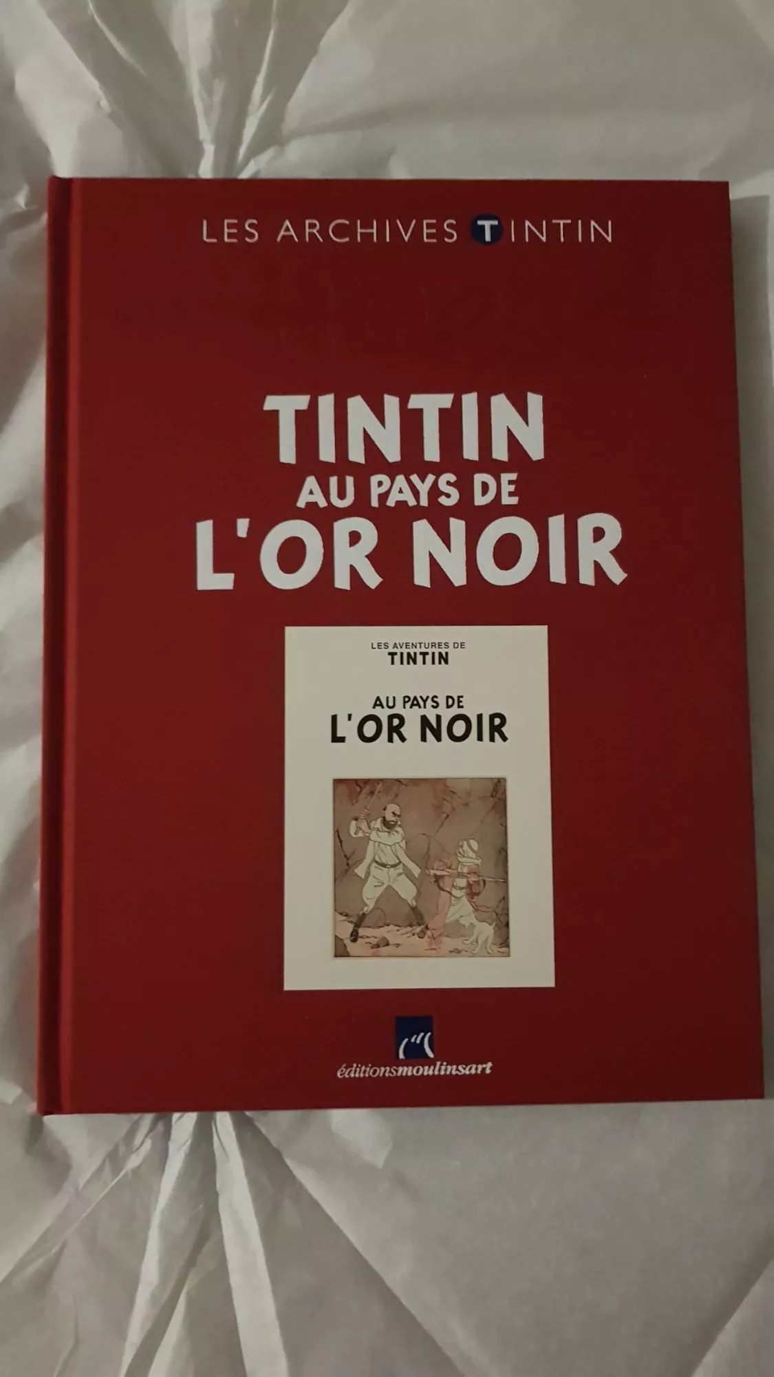 jaquette livre TINTIN AU PAYS DE L OR NOIR ARCHIVES TINTIN NOIR ET BLANC