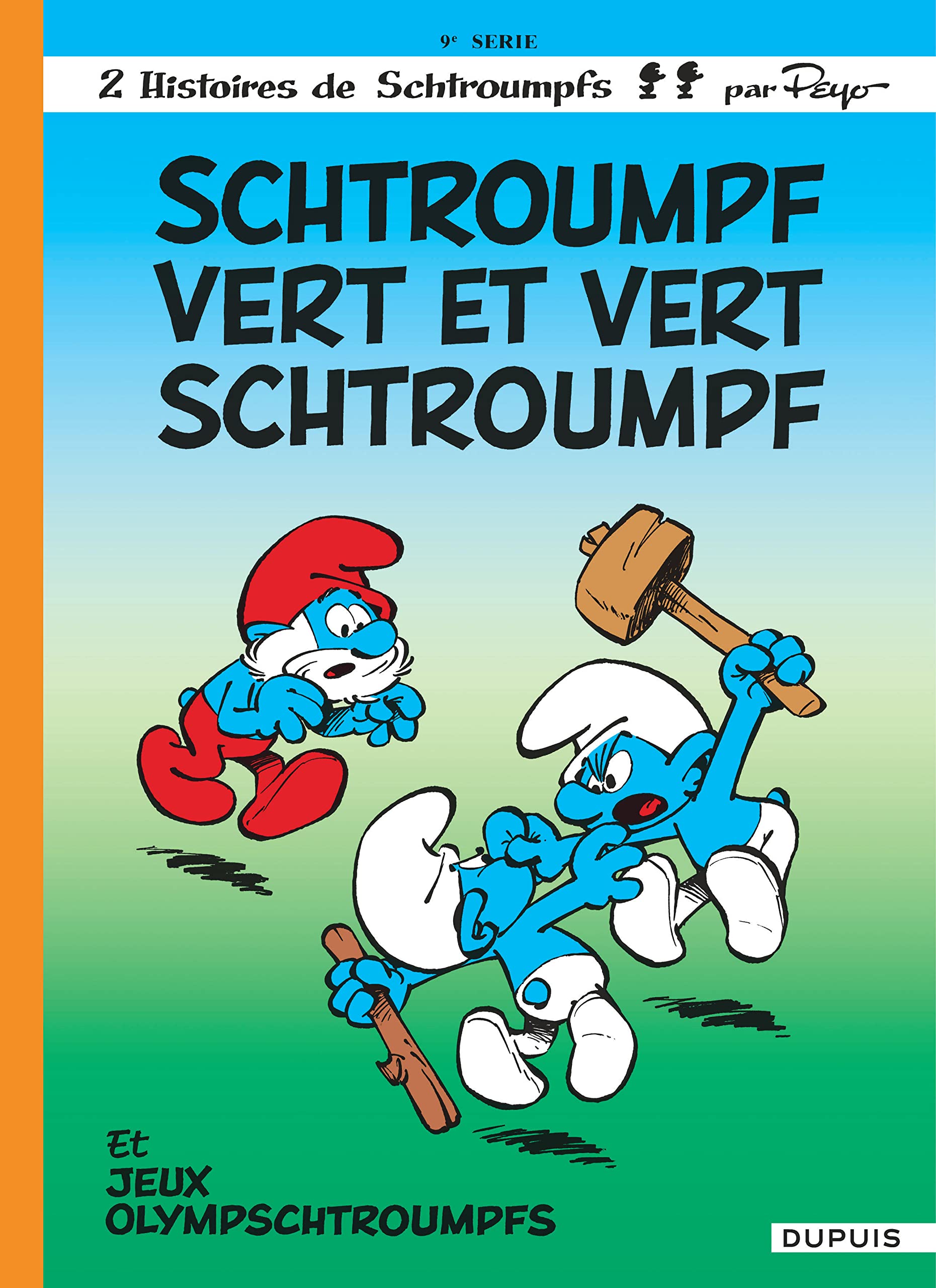 jaquette livre Schtroumpf vert et vert Schtroumpf, tome 9