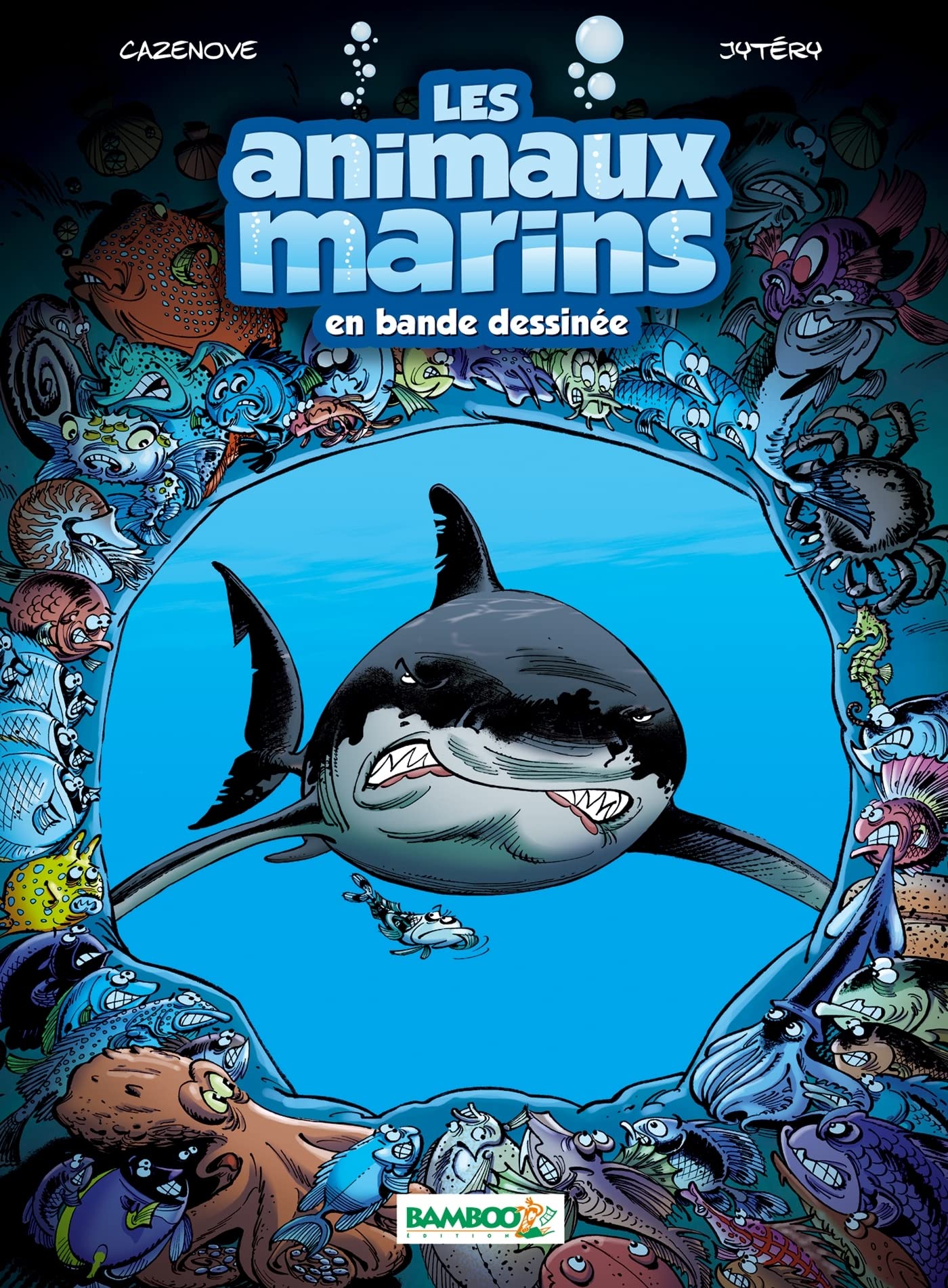 jaquette livre Les animaux marins en BD T01