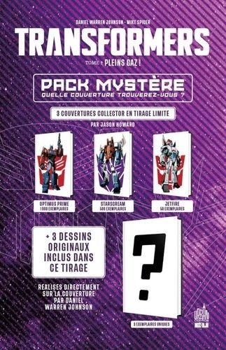 jaquette livre Transformers Tome 1 - Pack Mystère, Quelle Couverture Trouverez-Vous ? - Avec Une Couverture Collector En Tirage Limité Et 3 Dessins Originaux Inclus Dans Ce Tirage