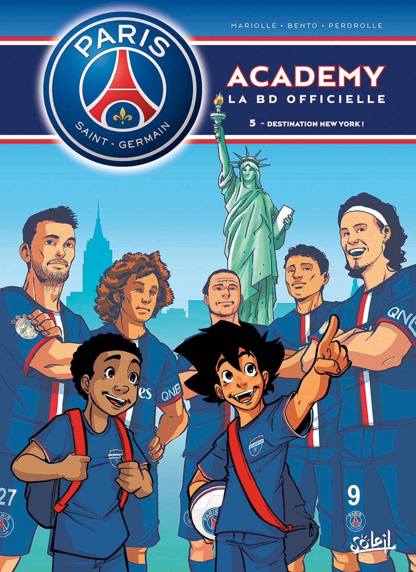 jaquette livre Paris Saint-Germain Academy T05 Destination New York
