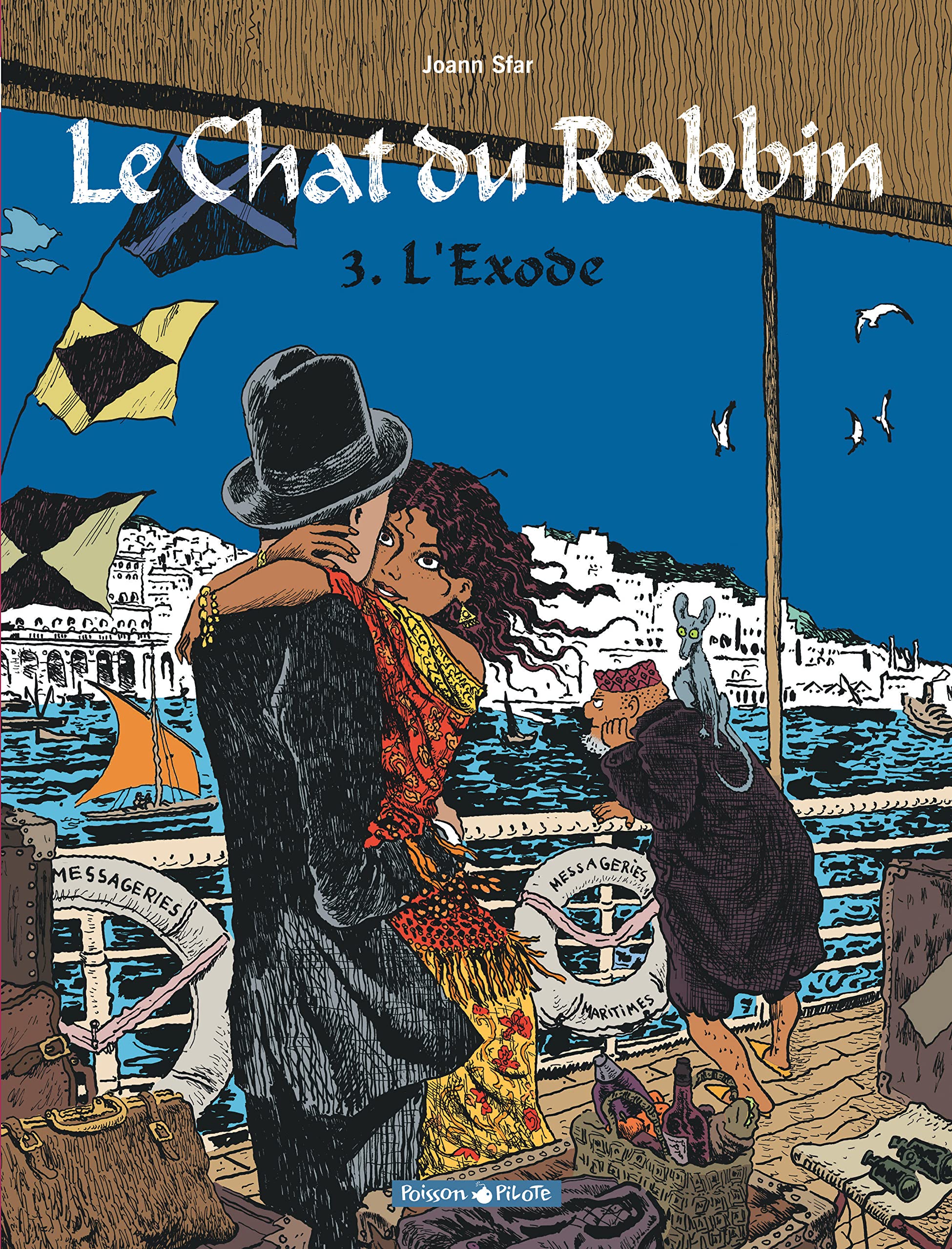 jaquette livre Le Chat du Rabbin, tome 3 : L'Exode
