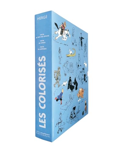 jaquette livre Les Aventures De Tintin - Coffret Les Colorisés En 3 Volumes - Tintin En Amérique - Tintin Au Congo - Tintin Au Pays Des Soviets
