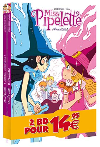 jaquette livre Miss Pipelette - Pack En 2 Volumes : Tome 1, Attention, Sorcière Bavarde ! - Tome 2, Abracablabla !