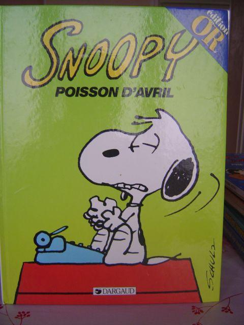 jaquette livre snoopy poisson d'avril