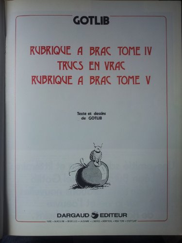 jaquette livre Rubriques A Brac Iv & V - Trucs En Vrac