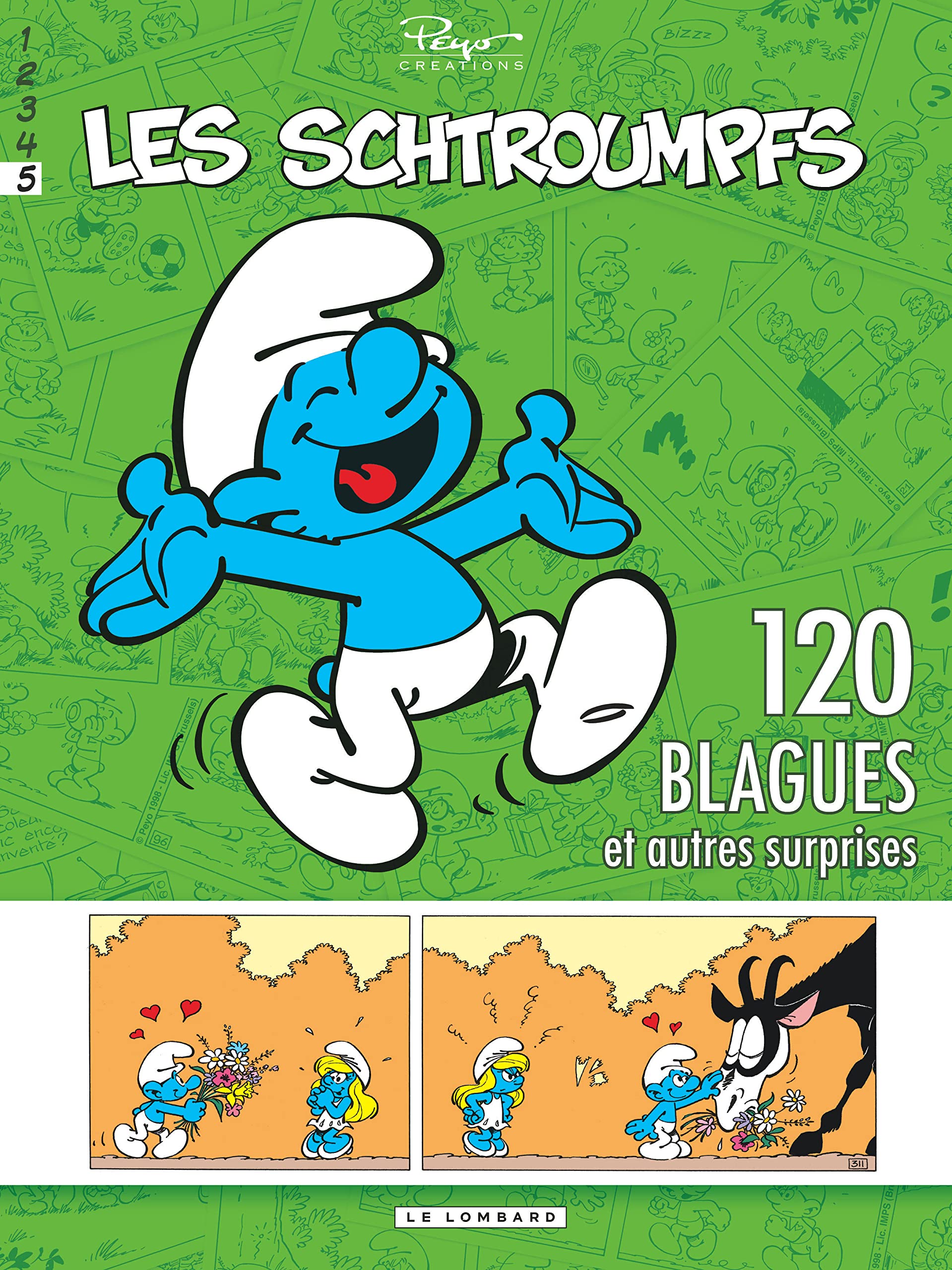 jaquette livre Schtroumpfs (120 Blagues) - tome 5 - 120 blagues et autres surprises T5