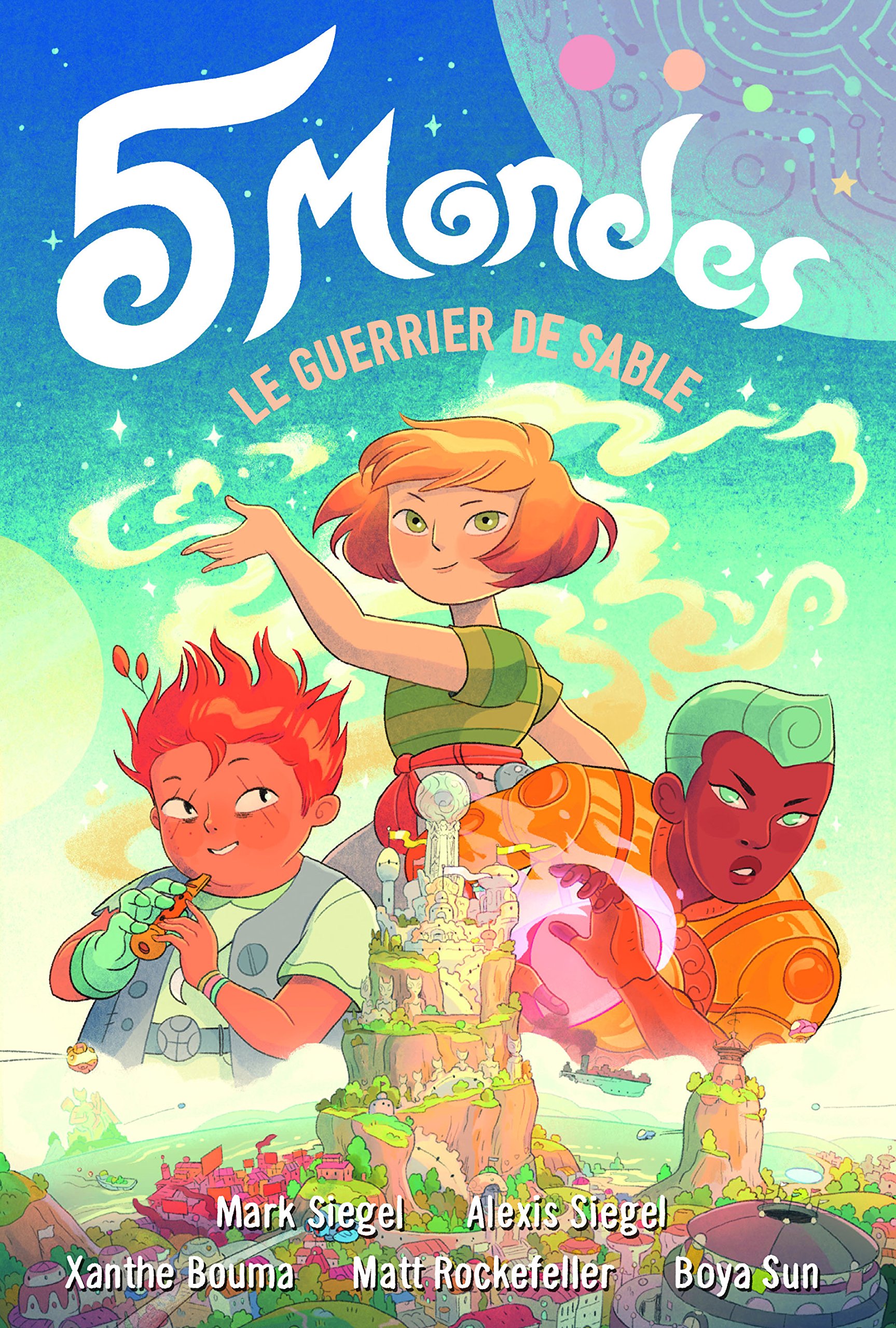 jaquette livre 5 Mondes (Tome 1-Le guerrier de sable)
