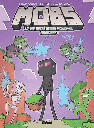 jaquette livre Mobs, La Vie Secrète Des Monstres Minecraft Tome 2 - Gags À Eau Risque !