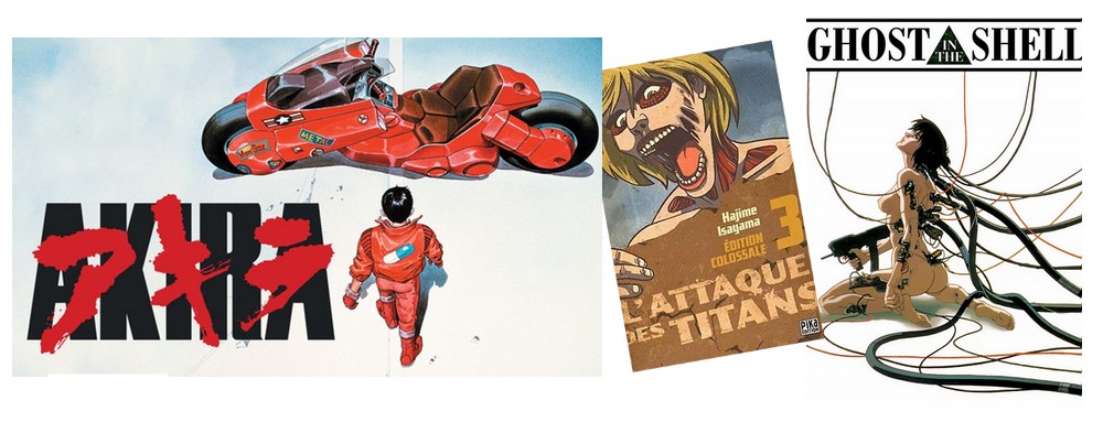 manga seinen - illustration Akira  Ghost in the Shell et l'Attaque des Titans