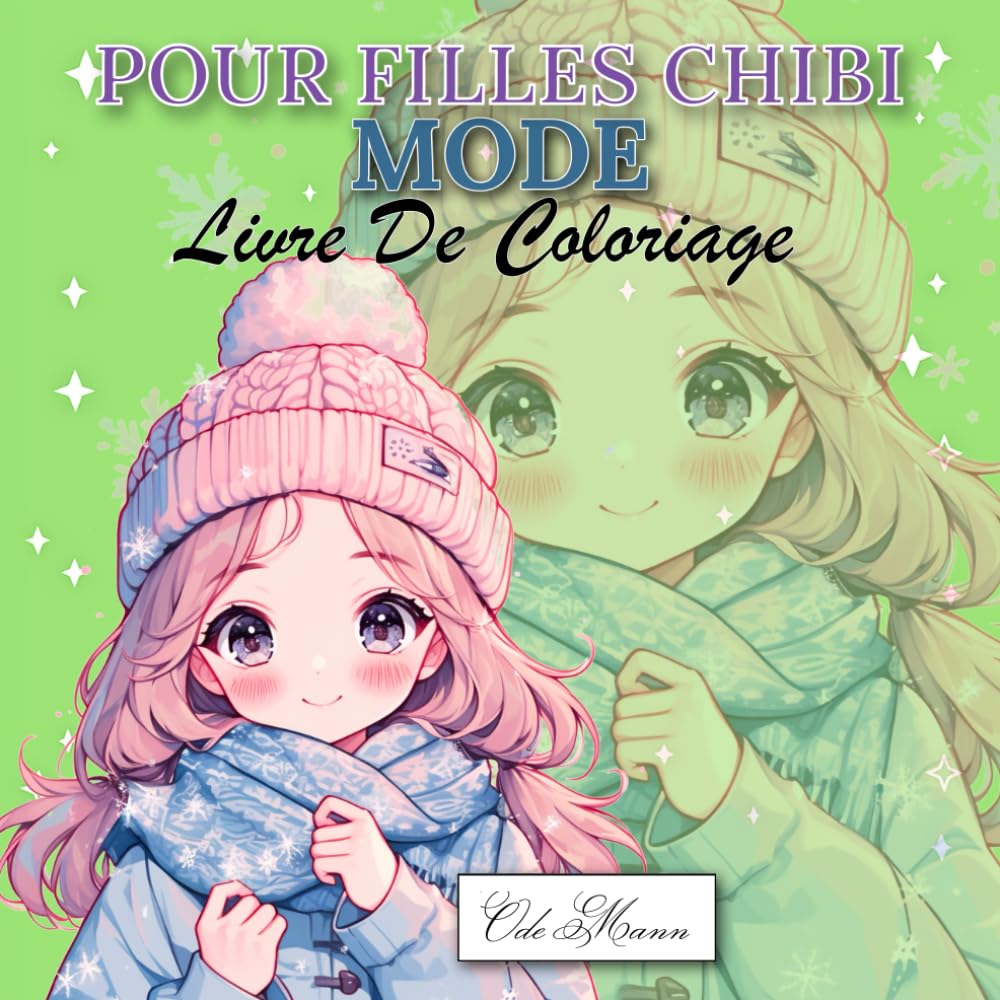 jaquette album Livre De Coloriage Mode Pour Filles Chibi: Illustrations de personnages expressifs en habits stylisés, pour stimuler l’imaginaire des enfants à partir de 7 ans