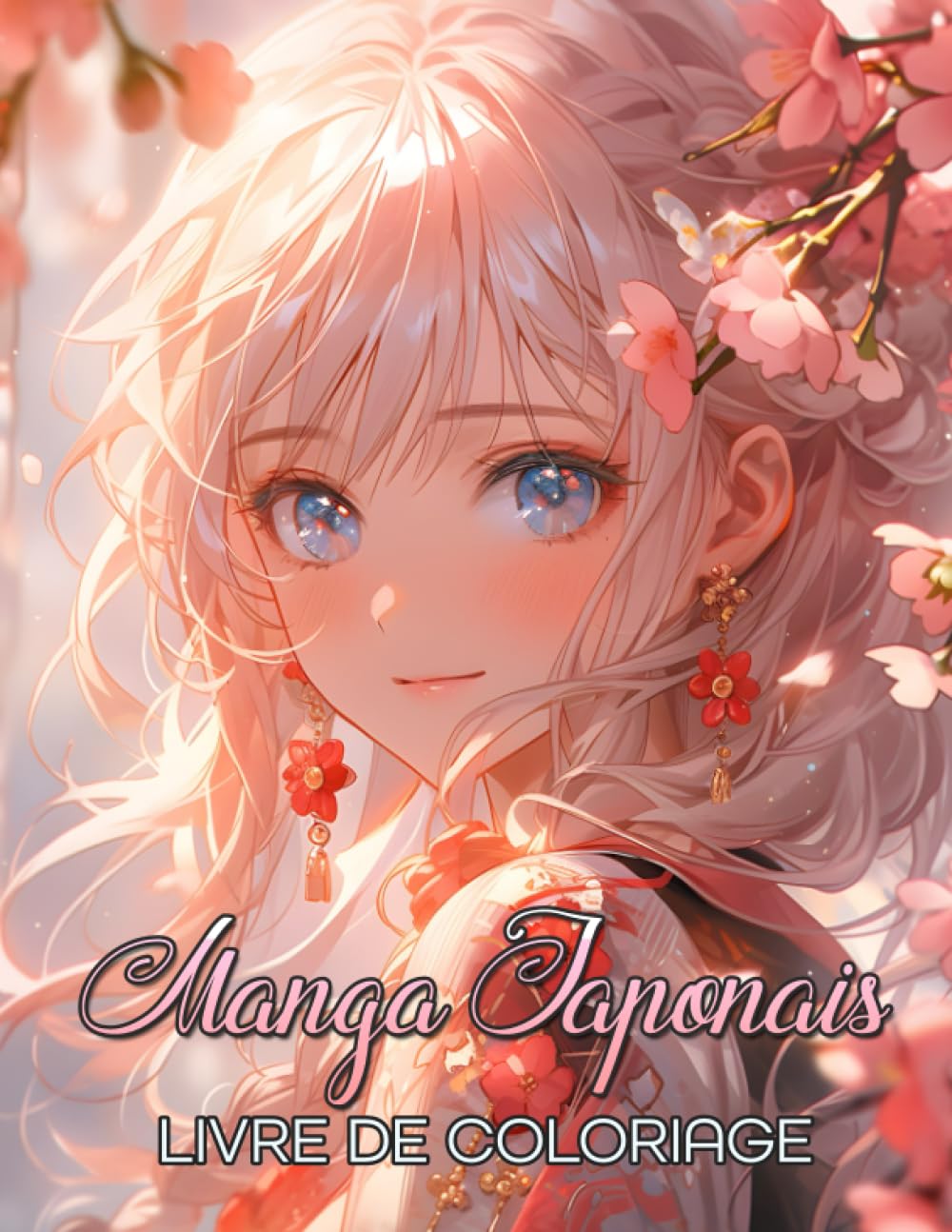 jaquette album Livre De Coloriage Manga Japonais: Livre destiné aux enfants et adolescents, regroupant une collection de personnages de manga et d'anime pour les passionnés.