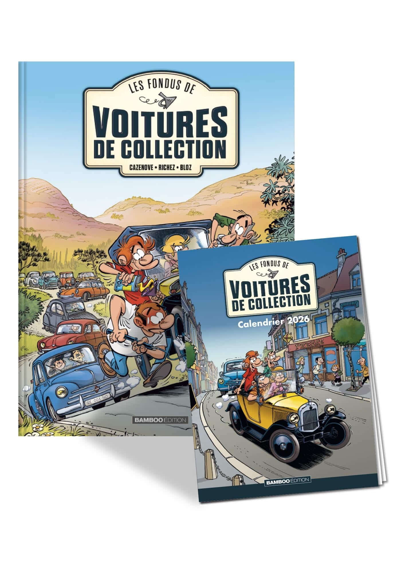 jaquette album Les Fondus de voitures de collection - tome 01 + calendrier 2026_LDS