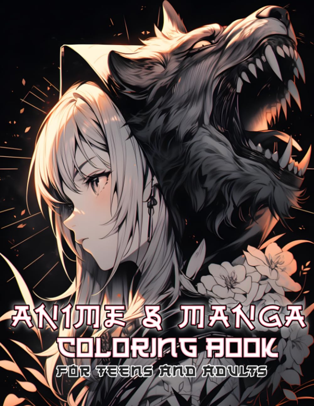 jaquette album Anime and Manga Coloring Book for Teens and Adults: Immerse yourself in the enchanting world of Japanese portraits standing alongside dragons, snakes, ... in imaginative artwork designed for teenagers