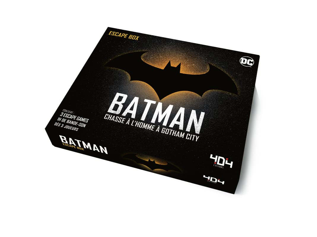 jaquette album Escape Box Batman : Chasse à l'homme à Gotham City - Escape game de 2 à 6 joueurs - À partir de 14 ans