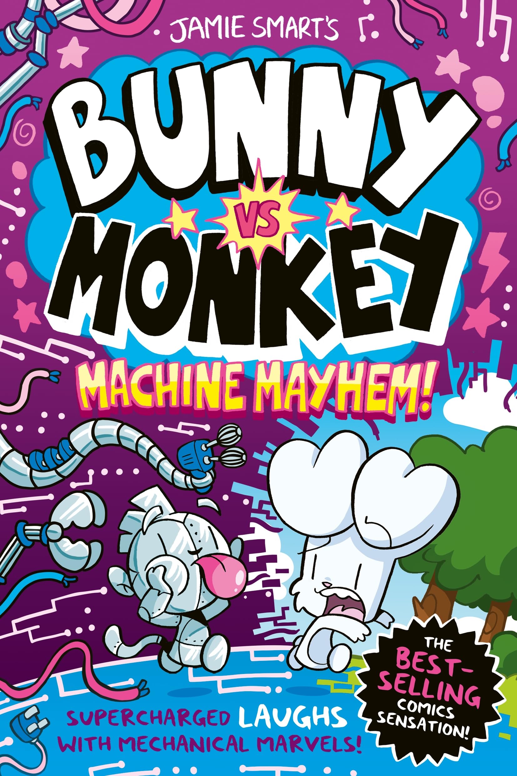 jaquette livre Bunny vs Monkey: Machine Mayhem (a Phoenix Comic Book, from the multi-million-selling creative genius Jamie Smart)