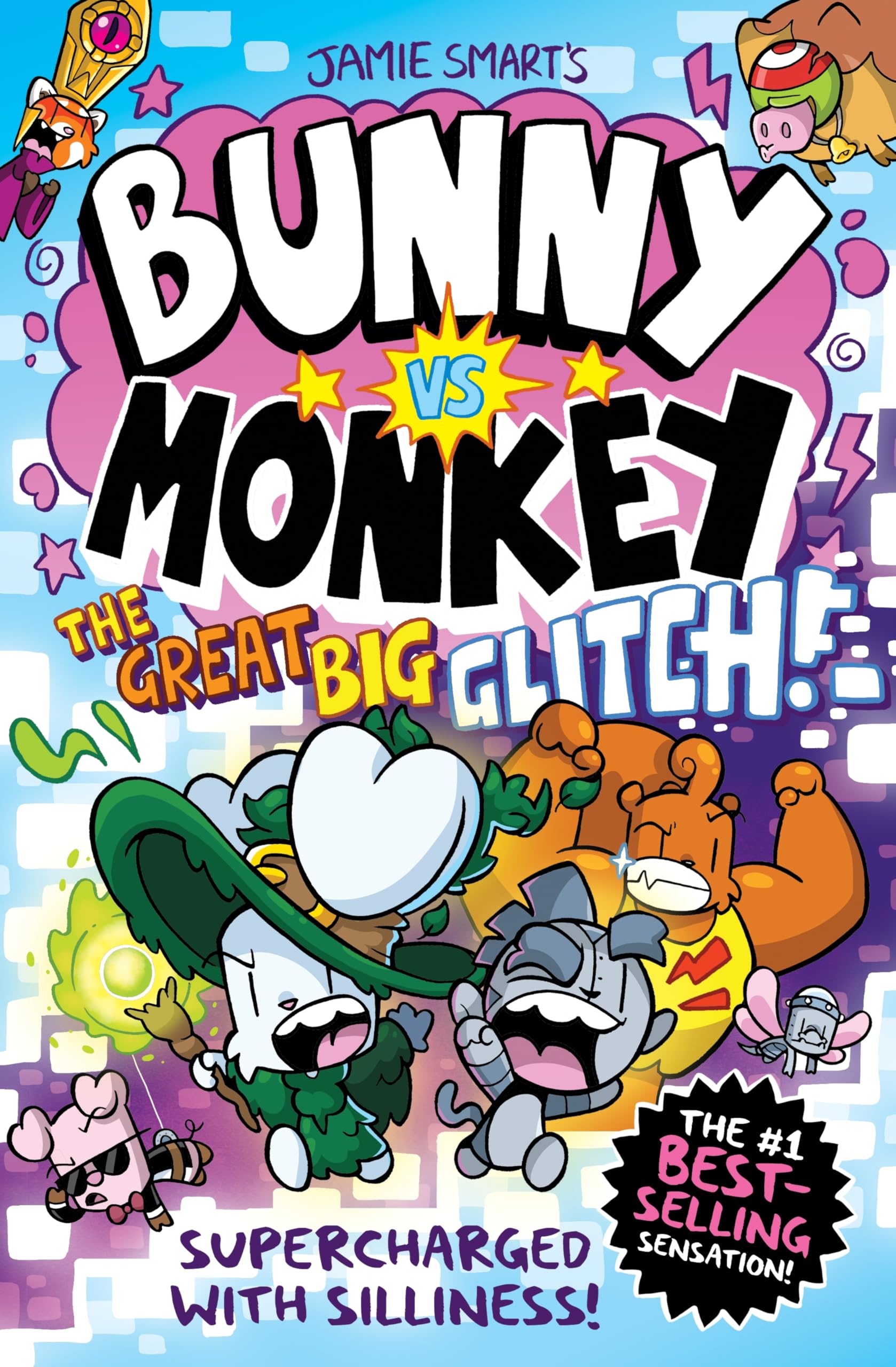 jaquette album Bunny vs Monkey: The Great Big Glitch (a Phoenix Comic Book, from the multi-million-selling creative genius Jamie Smart)