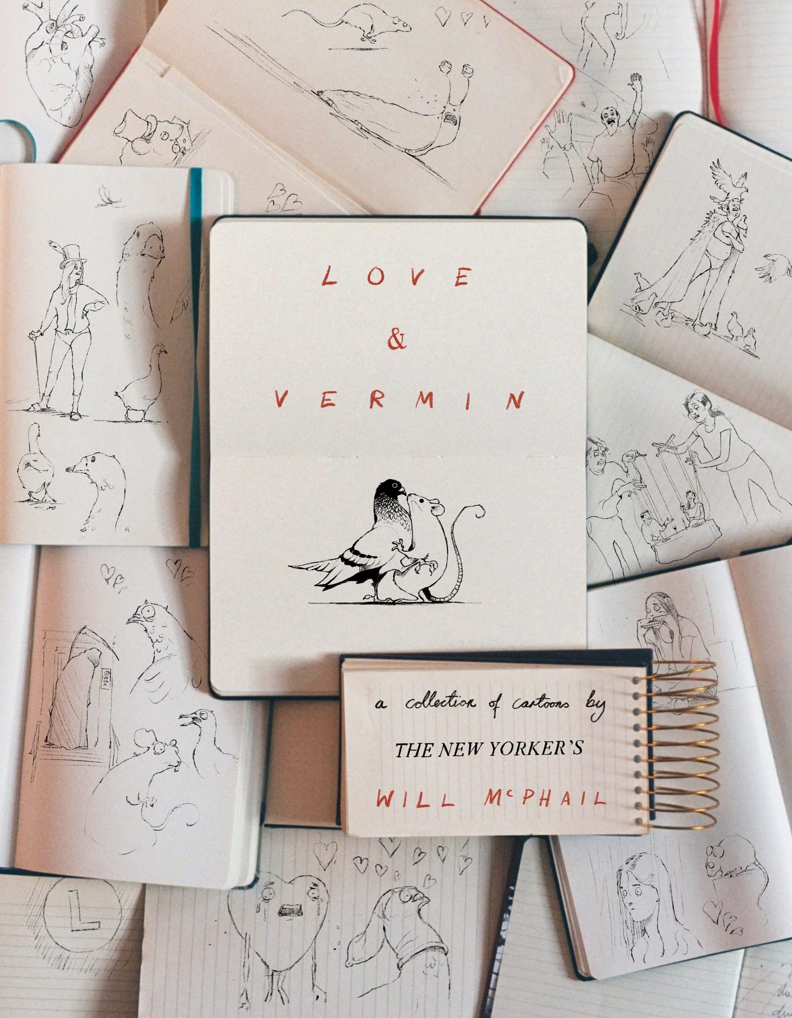 jaquette album Love & Vermin: A Collection of Cartoons by The New Yorker's Will McPhail – A New Yorker Best Book of 2022: Illustrated Humor and Modern Life
