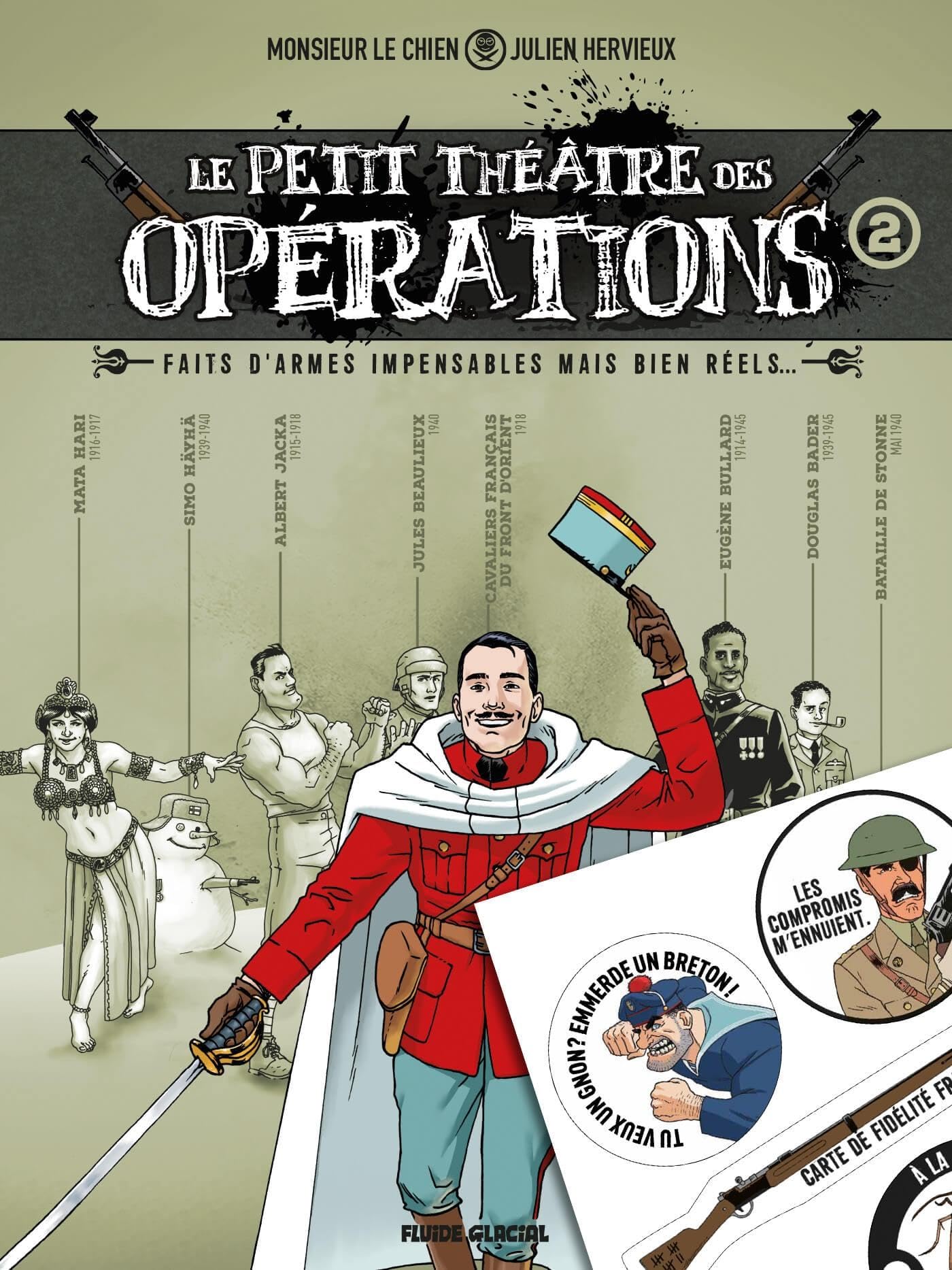 jaquette album Le Petit Théâtre des opérations - tome 02 + 1 planche sticker offerte - édition limitée: Faits d'armes impensables mais bien réels...