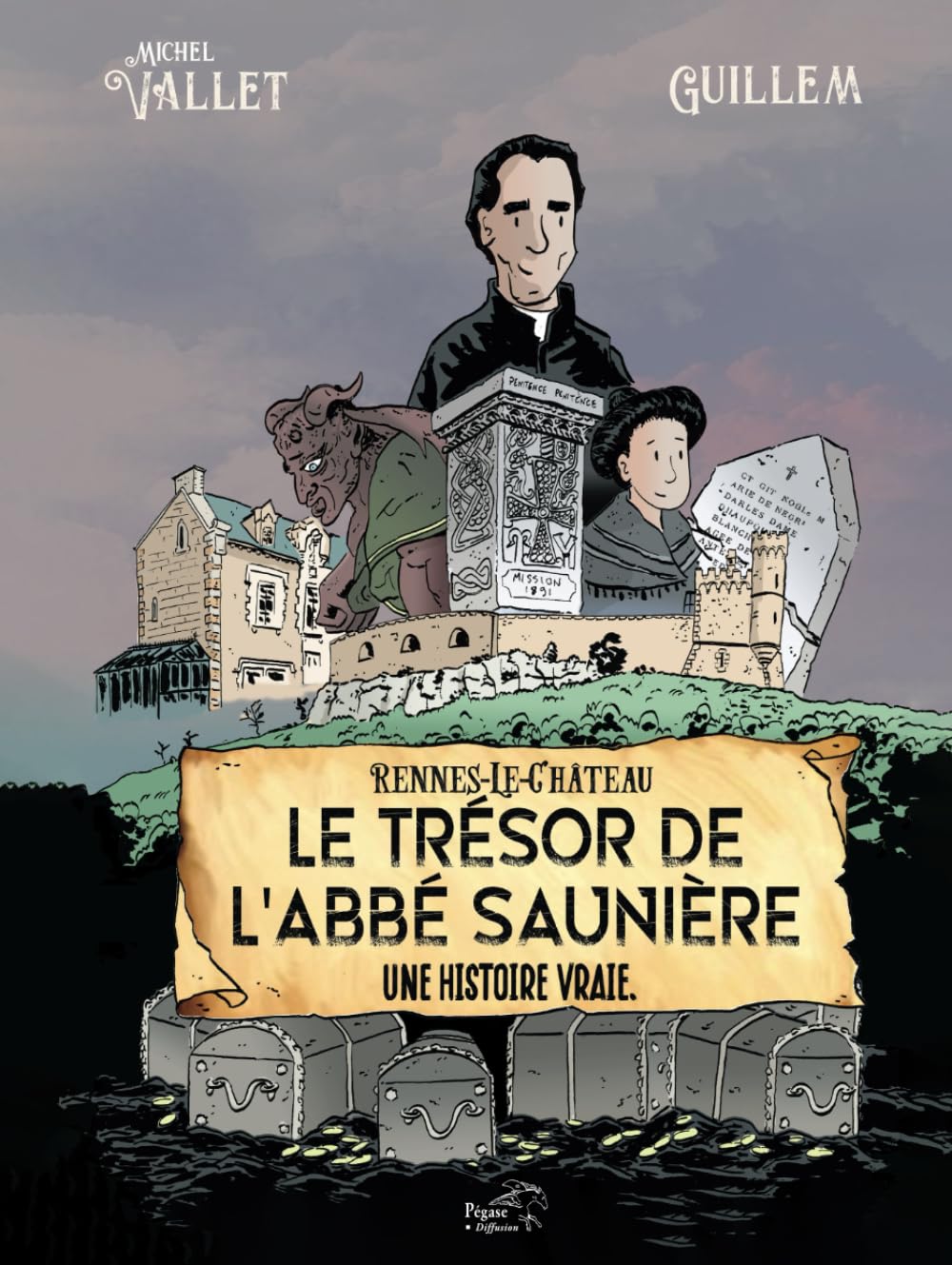 jaquette album Rennes-le-Château. Le trésor de l'abbé Saunière. Une histoire vraie.