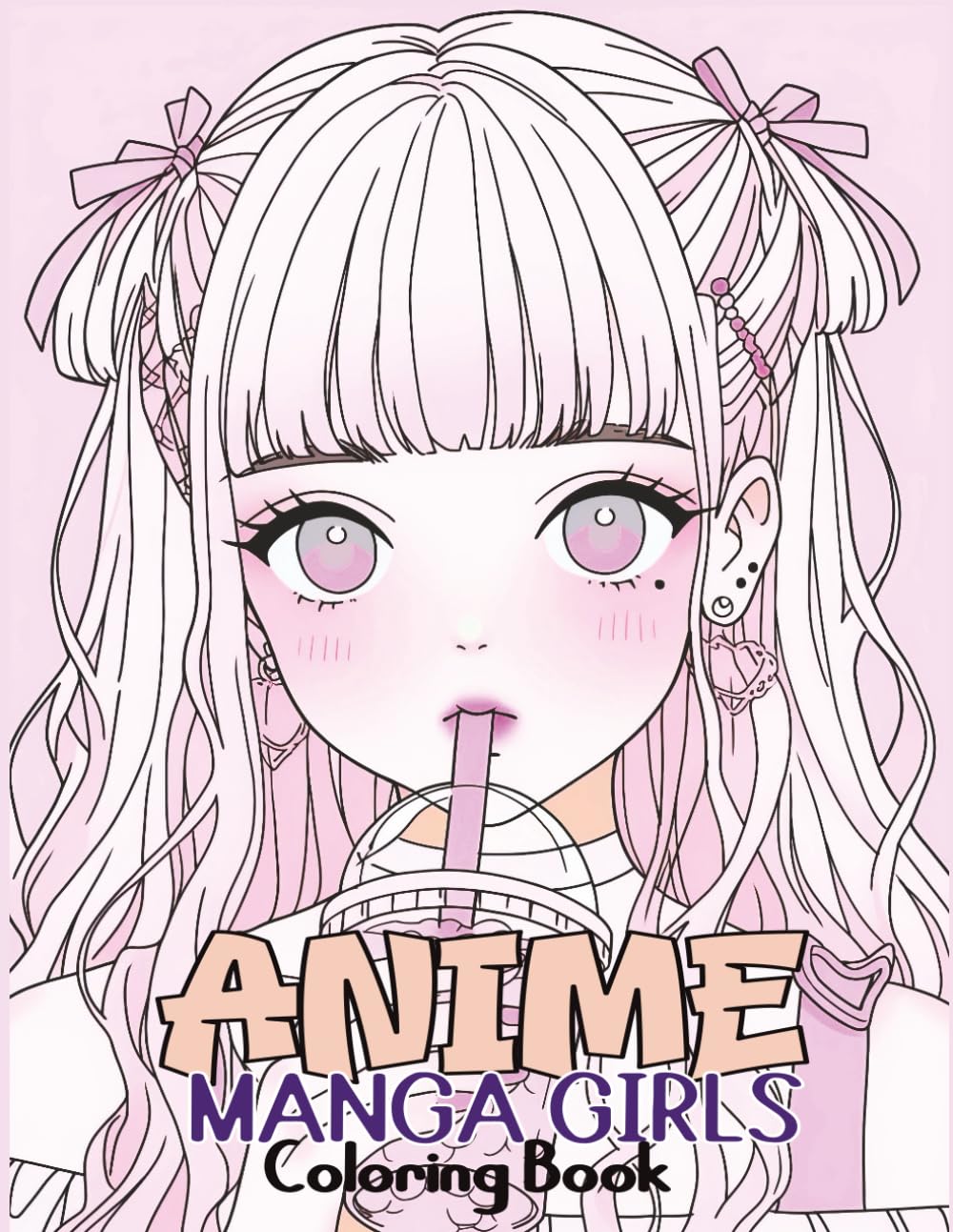 jaquette album Anime Manga Girls: Coloring Book Color Unique Manga Characters - Ideal Gift for Animation Fans