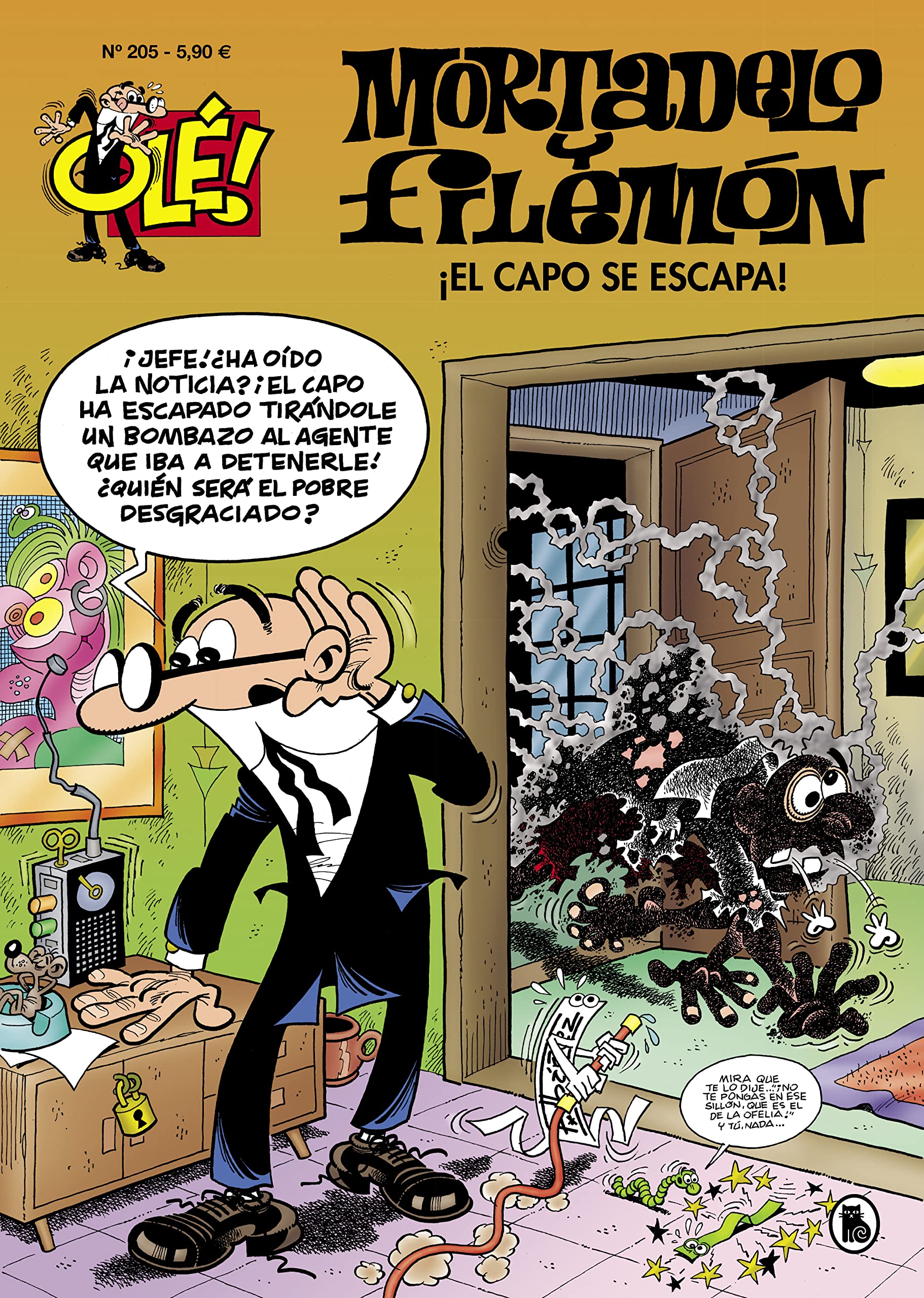 jaquette album Mortadelo y Filemón. ¡El capo se escapa! (Olé! Mortadelo 205)