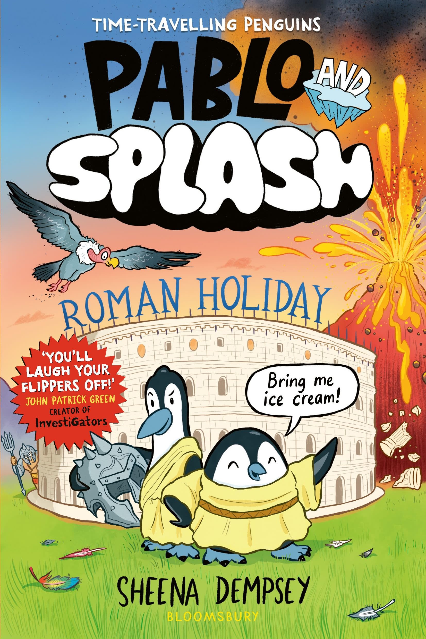 jaquette album Pablo and Splash: Roman Holiday: The hilarious kids' graphic novel series about time-travelling penguins