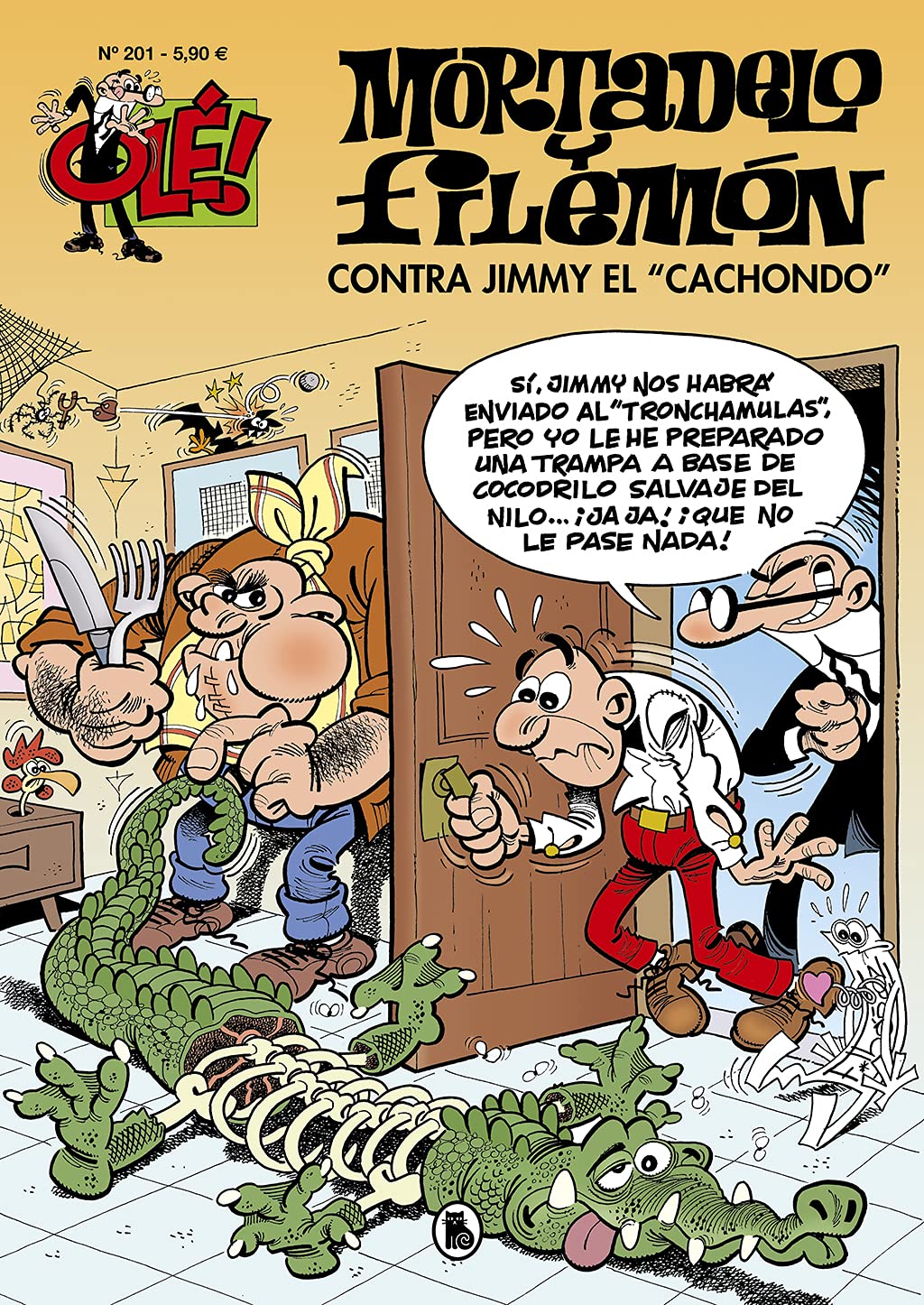 jaquette album Mortadelo y Filemón. Contra Jimmy «El Cachondo» (Olé! Mortadelo 201)