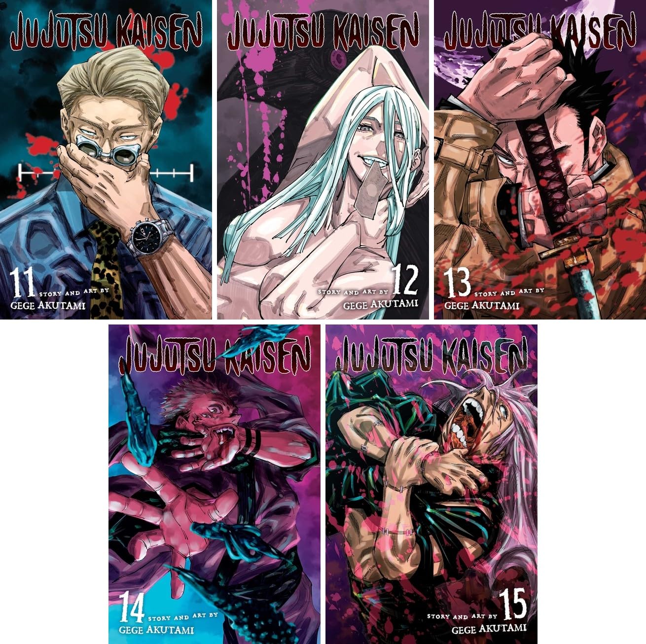jaquette album Jujutsu Kaisen Manga Series 5 Books Collection Set Vol. 11-15 by Gege Akutami