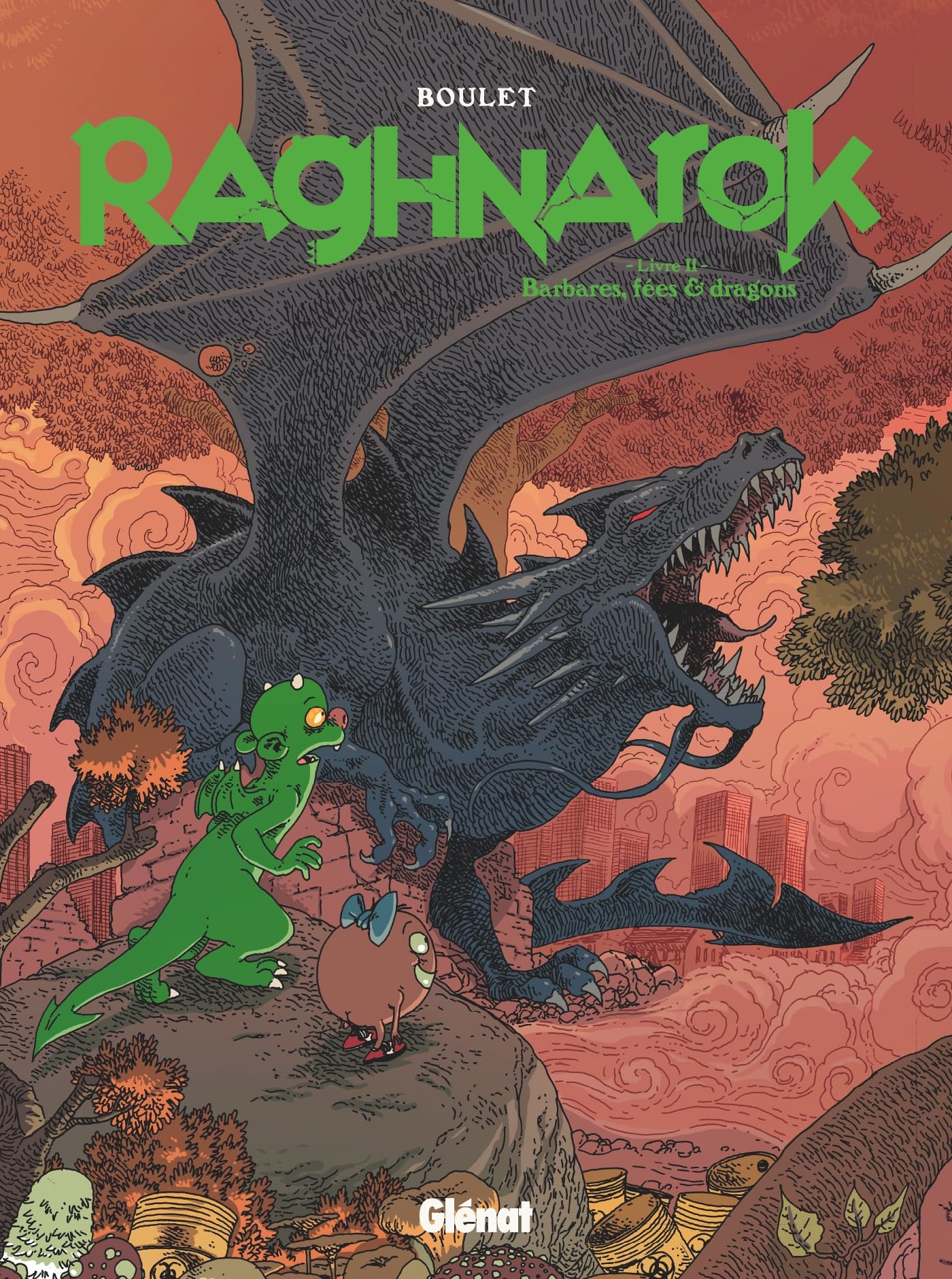 jaquette album Raghnarok - Livre 2: Barbares, fées et dragons