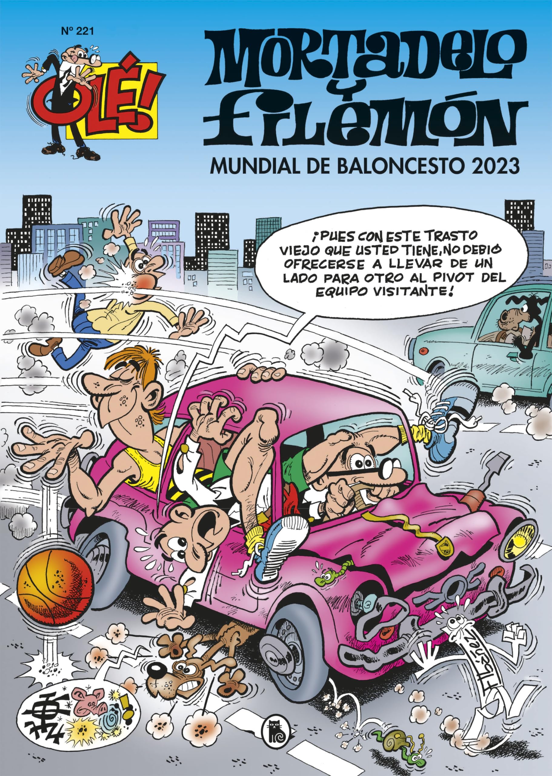 jaquette album Mundial de baloncesto 2023 (Olé! Mortadelo 221)
