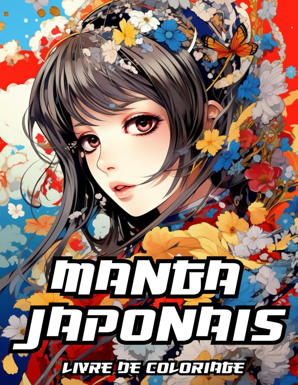 jaquette album Livre de coloriage manga japonais: Une magnifique collection de coloriages pour filles