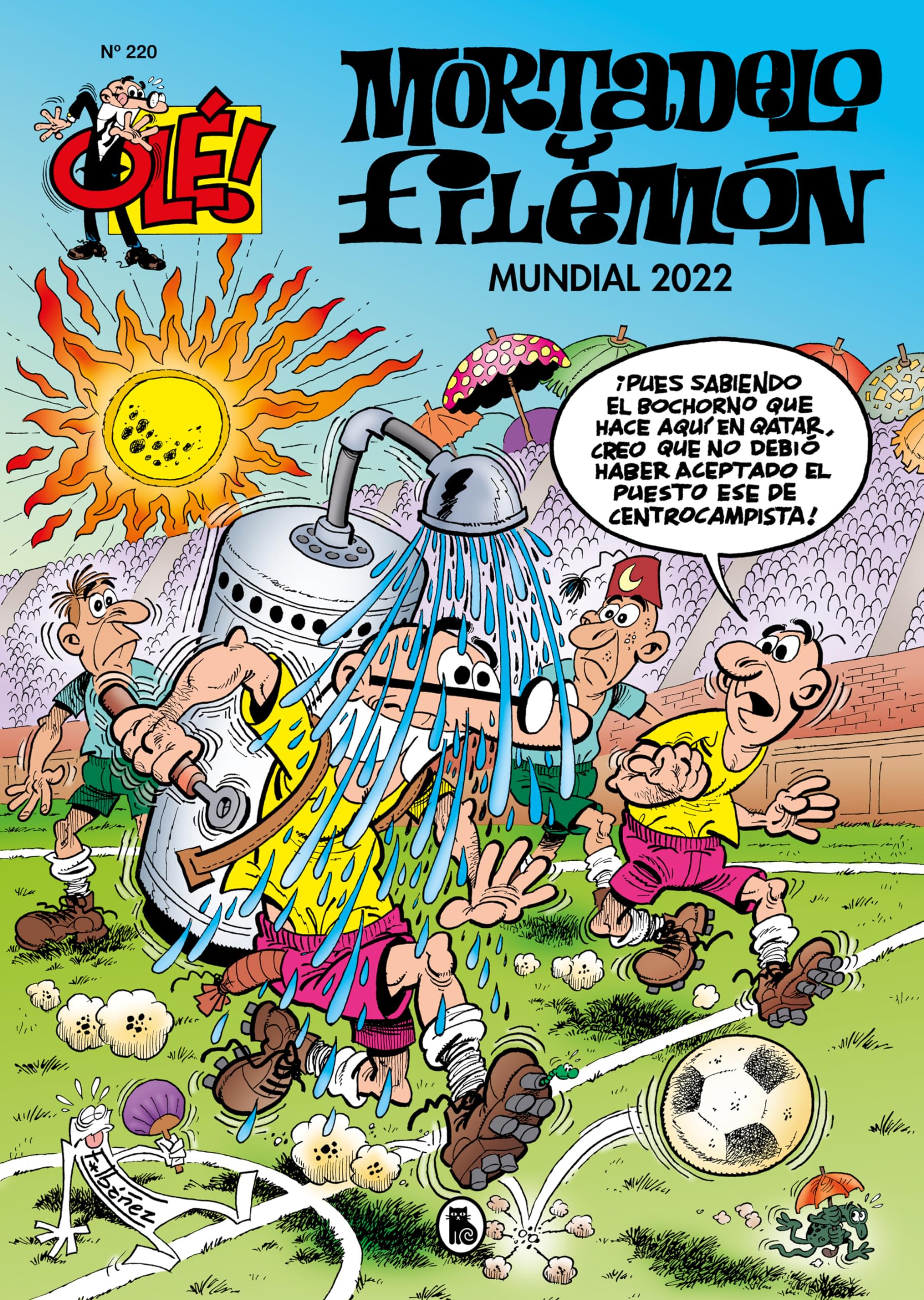 jaquette album Mortadelo y Filemón. Mundial 2022 (Olé! Mortadelo 220)