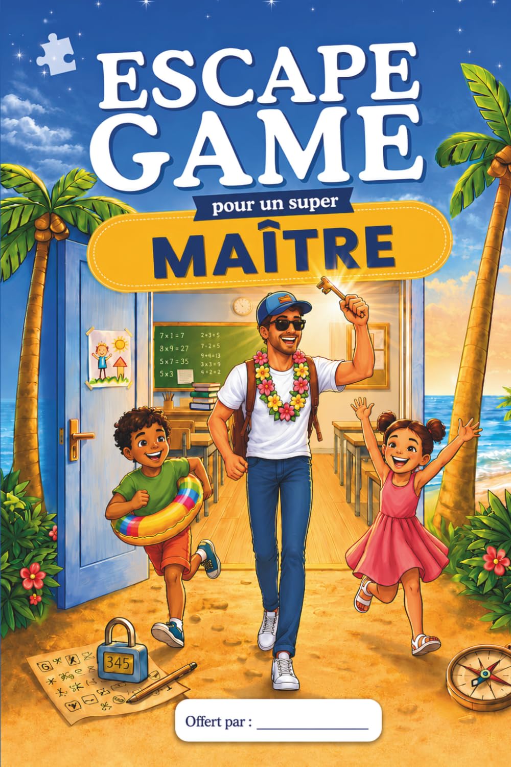 jaquette livre Escape Game pour un Super Maître: Cadeau Maître Original – Livre Jeu pour la Fin d’Année Scolaire