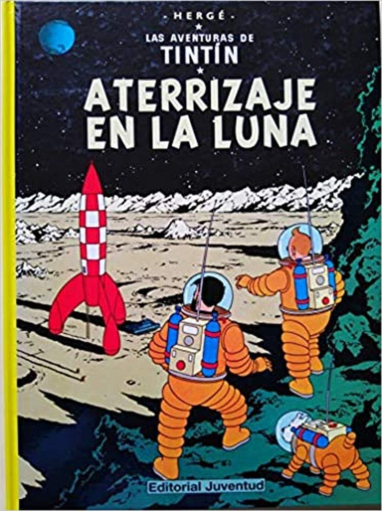 jaquette album Atterrizaje en la luna (en espagnol). Las aventuras deTintin